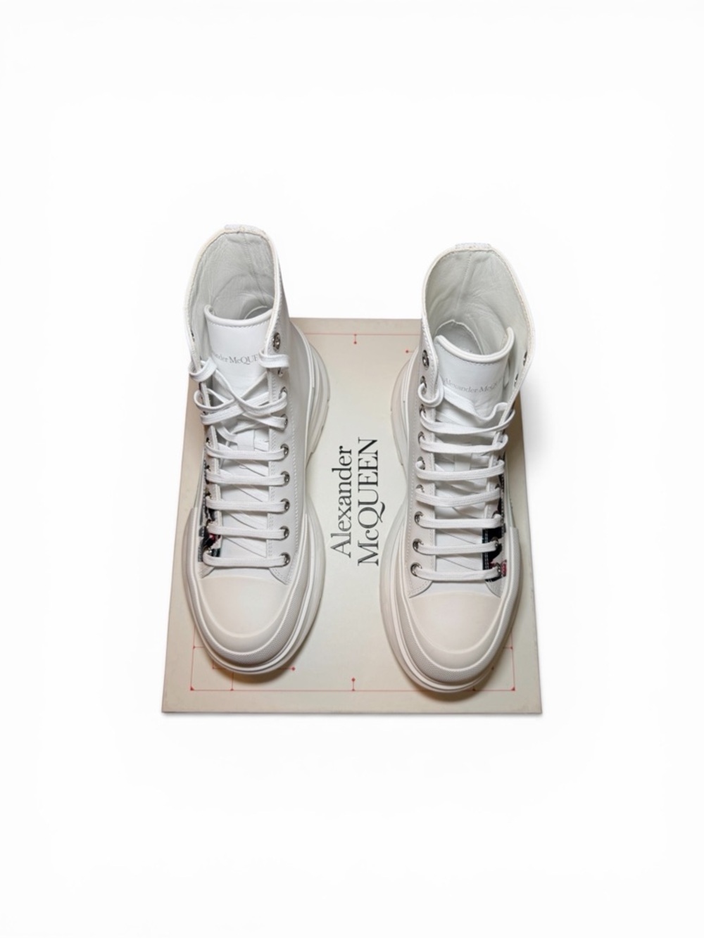 NWT Alexander McQueen Nappa Joey Sneakers NIB - Off White - Size 42.5 US 9.5